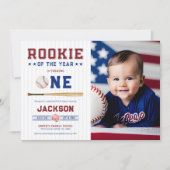 ルーキー・オブ・ザ・イヤー　ファーストバースデーベースボール 招待状 (正面)