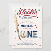 ルーキー・オブ・ザ・イヤー・ファースト誕生日野球パーティー 招待状 (正面)