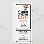 ルーキー・オブ・ザ・イヤー・フットボールカスタマイズ誕生日 招待状 (正面)