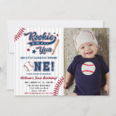 ルーキー・オブ・ザ・イヤー・ベースボール第1回目の誕生日 招待状 (正面)