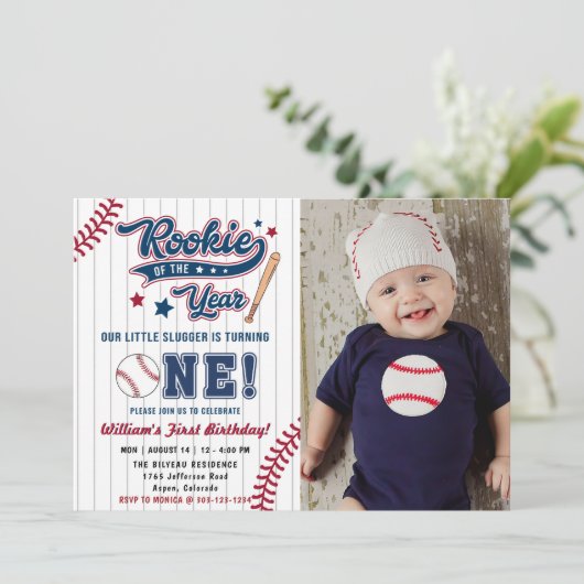ルーキー・オブ・ザ・イヤー・ベースボール第1回目の誕生日 招待状 (スタンド正面)