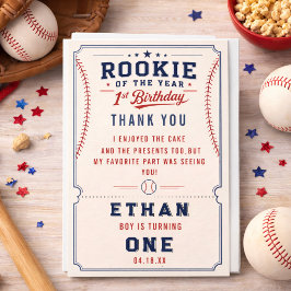 ルーキー・オブ・ザ・イヤー 野球チケット 1歳の誕生日 サンキューカード