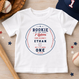 ルーキー・オブ・ザ・イヤー 野球チケット 1歳の誕生日 ベビーTシャツ
