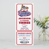 ルーキー・オブ・ザ・イヤー 野球チケット 3歳 誕生日 招待状 (スタンド正面)