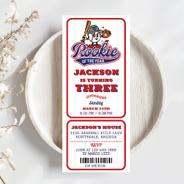 ルーキー・オブ・ザ・イヤー 野球チケット 3歳 誕生日 招待状