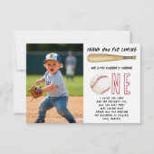 ルーキー・オブ・ザ・イヤー 野球1歳の誕生日パーティー サンキューカード (正面)