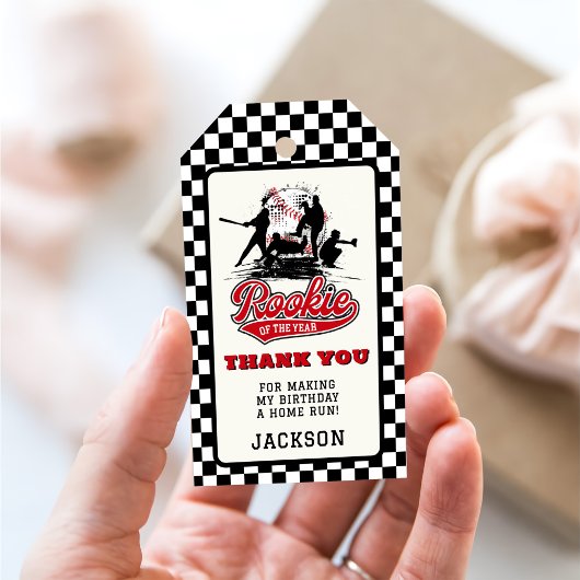 ルーキー・オブ・ザ・イヤー 野球 カスタム バースデー パーティー ギフトタグ