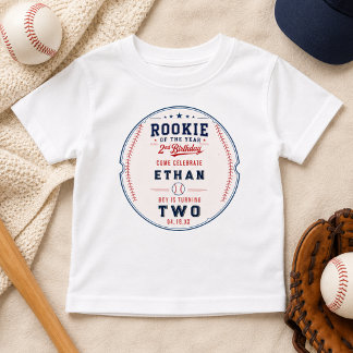 ルーキー・オブ・ザ・イヤー 野球 2歳の誕生日 キッズ ベビーTシャツ