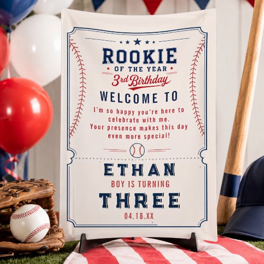 ルーキー・オブ・ザ・イヤー 野球 3歳の誕生日チケット 横断幕