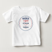 ルーキー・オブ・ザ・イヤー 野球 3歳の誕生日パーティー ベビーTシャツ (正面)