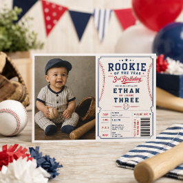 ルーキー・オブ・ザ・イヤー 野球 3歳の誕生日パーティー 招待状