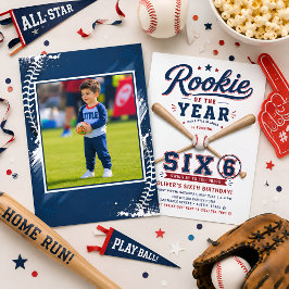 ルーキー・オブ・ザ・イヤー 野球 6歳の誕生日 招待状