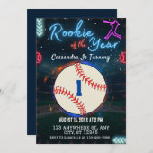 ルーキー・オブ・ザ・イヤー 1歳の誕生日パーティー招待状 招待状 (正面/裏面)