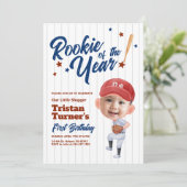 ルーキー・オブ・ザ・イヤー 1歳の誕生日招待状の写真 招待状 (スタンド正面)