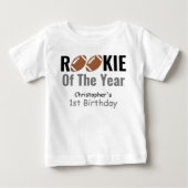 ルーキー フットボール 初誕生日 ベビーTシャツ (正面)