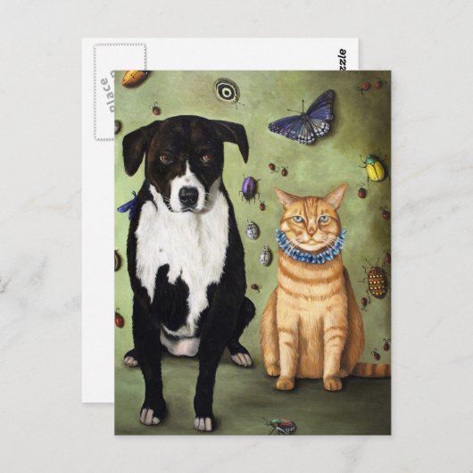 ルークとモリーを引っ張っているのは何だ? ポストカード (正面/裏面)