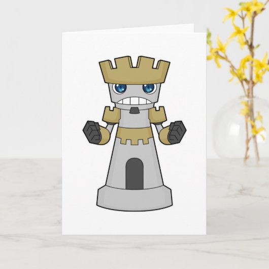 ルークのチェス駒 カード (黄色い花)