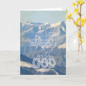 ルークの1:37青い山の聖書の挨拶状 カード (黄色い花)