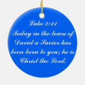 ルークの2:11の出生場面クリスマスのオーナメント セラミックオーナメント (裏面)