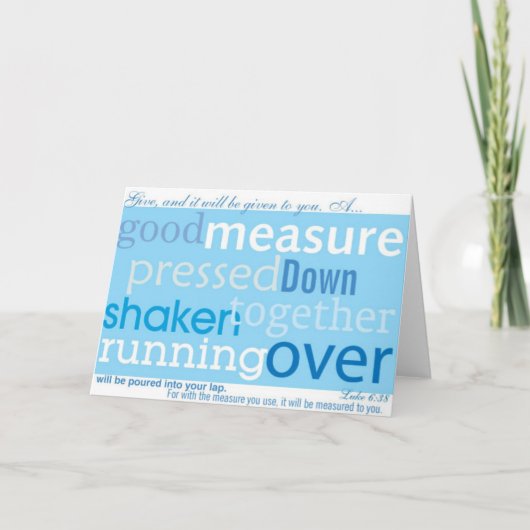 ルークの6:38は与え、それはあなたに与えられます カード (正面)