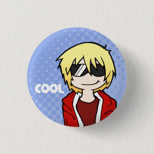 ルークボタン 缶バッジ (正面)