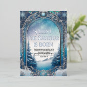 ルーク冬ワンダーランドブルークリスマスの福音 箔シーズンカード (立ち正面)