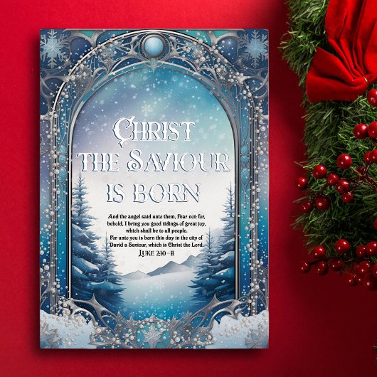 ルーク冬ワンダーランドブルークリスマスの福音 箔シーズンカード