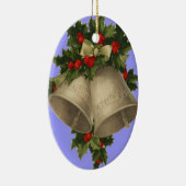 ルーク詩および鐘を持つクリスマスのオーナメント セラミックオーナメント (右)