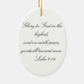 ルーク詩および鐘を持つクリスマスのオーナメント セラミックオーナメント (裏面)