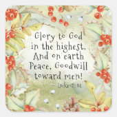 ルーク2の最も高いのの神への14栄光、クリスマス スクエアシール (正面)