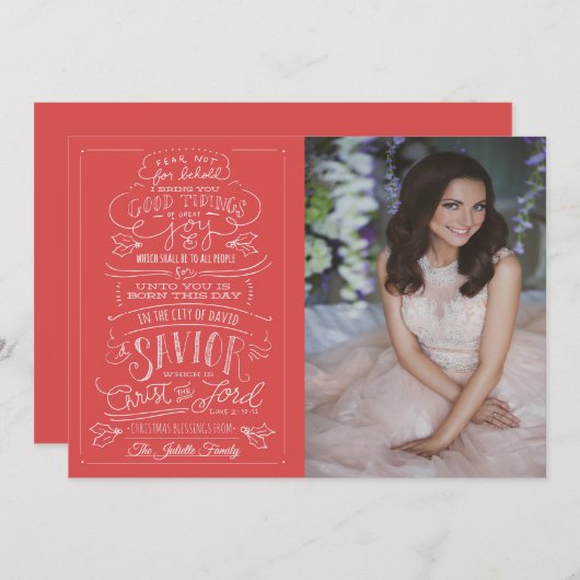 ルーク2-10-11通過クリスマスグリーティングカード 招待状 (正面/裏面)