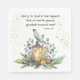 ルーク2:14最高のクリスマスに神に栄光 スタンダードランチョンナプキン