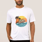 ルーク レトロ サンセット 名前 デザイン Tシャツ (正面)