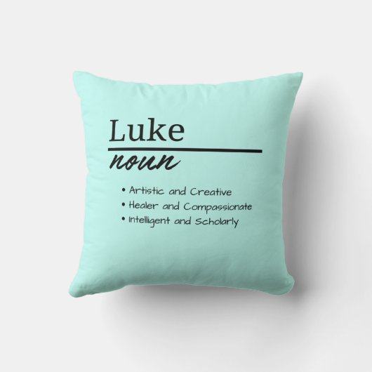 ルーク、男のパーソナライズされた子の名前の定義 クッション (裏面)