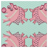 ルーサイトの緑のピンクの優雅な豚のよう ファブリック (クローズアップ)