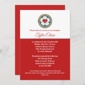 ルーサーズバラホリークロス招待状レッド 招待状 (正面/裏面)