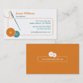 ルーシーから: 職人及び裁縫婦オレンジ及び青| 名刺 (正面/裏面)