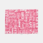 ルーシーのパーソナライズな名前をカスタムする フリースブランケット (正面(横))