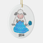 ルーシーの雌ヒツジはクリスマスのオーナメントをかぎ針で編みます セラミックオーナメント (右)