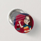 ルーシーはハリウッドの具象のバッジに行きます 缶バッジ (正面&裏面)