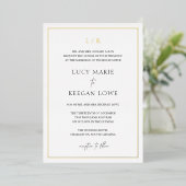 ルーシークラシックエレガントな結婚式 箔招待状 (立ち正面)