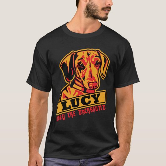 ルーシーダックスフントのワイシャツ Tシャツ (正面)