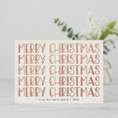 ルーシーバラゴールドフォイルおもしろいファミリーメリークリスマス 箔シーズンカード (立ち正面)