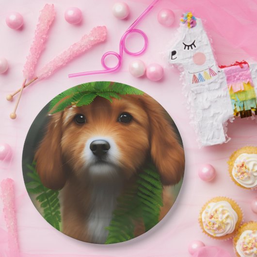 ルーシーラブラドールの子犬 ペーパープレート (パーティー)