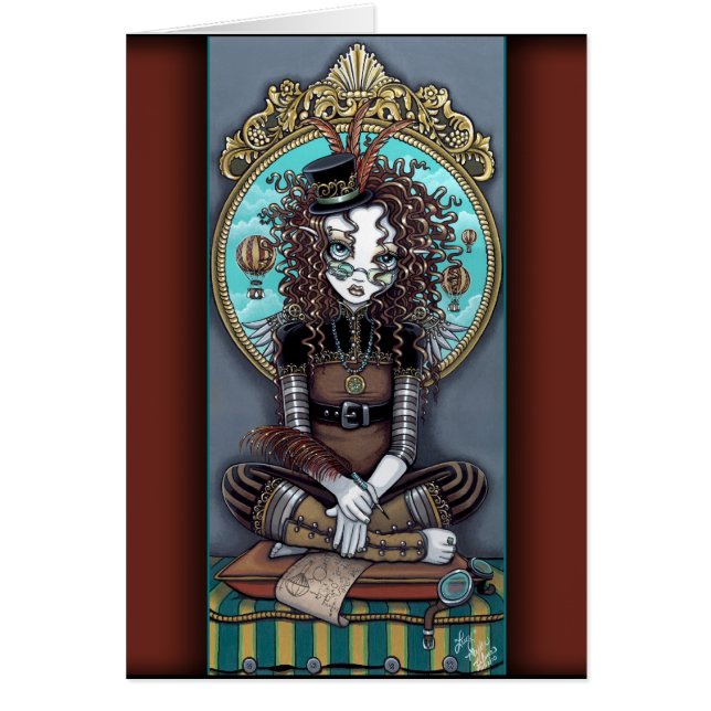 "ルーシー"のビクトリアンなSteampunk妖精カード (正面)