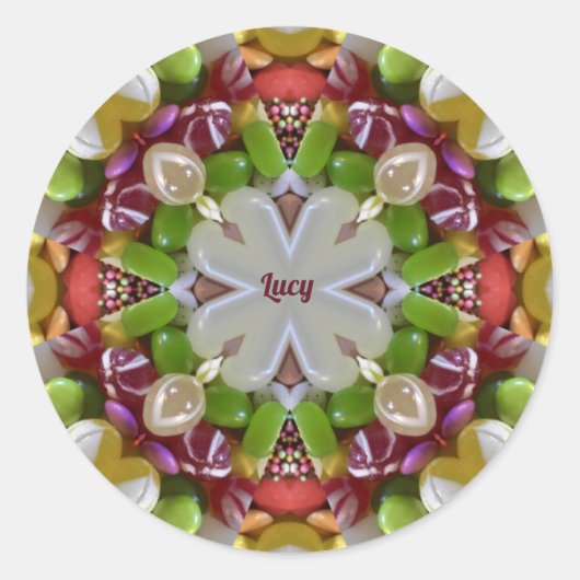 ルーシー～イースターキャンディ～クラシックラウンドステッカー ラウンドシール (正面)