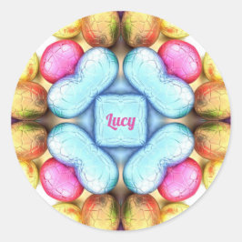 ルーシー・イースター～うわー！かわいらしイースターの与え～の卵 ラウンドシール