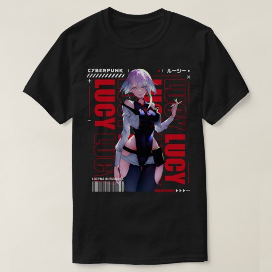ルーシー – サイバーパンク Tシャツ (デザイン正面)