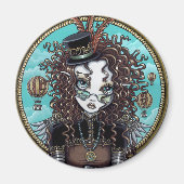 "ルーシー"スチームパンクエアバルーン妖精アートマグネット マグネット (正面)