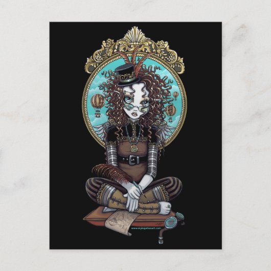 「ルーシー」スチームパンクバルーンフェアリーアートハガキ ポストカード (正面)